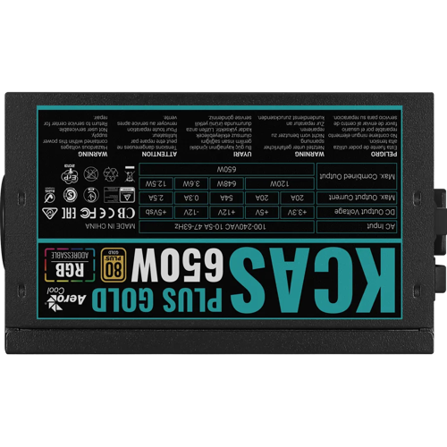 Aerocool KCAS PLUS GOLD 650W 80PLUS Gold ARGB Power Supply