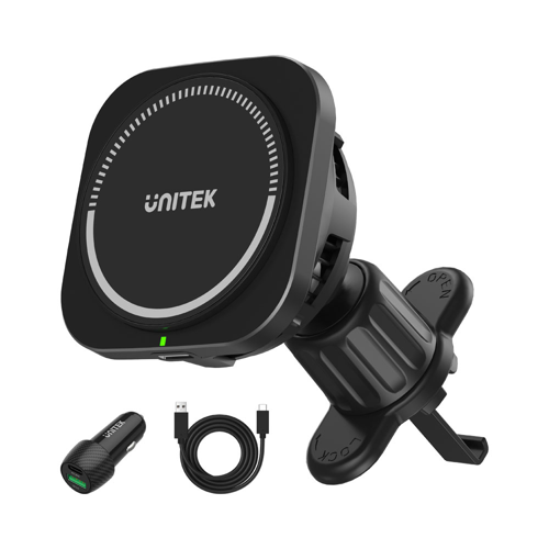 Unitek P1403A | MagSafe 15W Wireless Phone Car Charger Mount