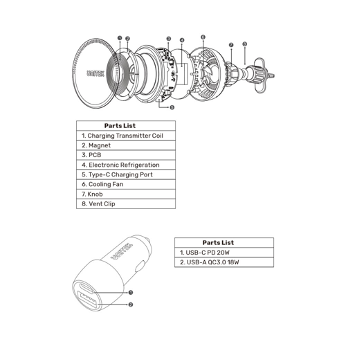 Unitek P1403A | MagSafe 15W Wireless Phone Car Charger Mount