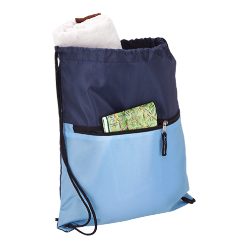 Drawstring Sport Bag with Zip Pocket 210D (BB0002)