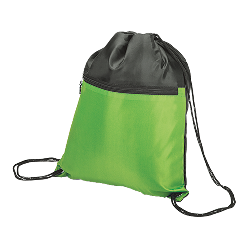 Drawstring Sport Bag with Zip Pocket 210D (BB0002)