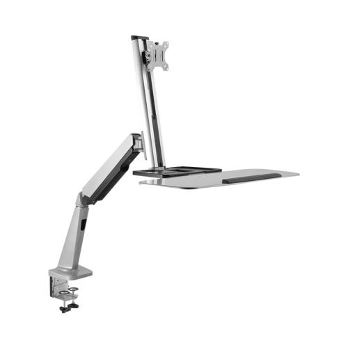 LinkQnet Classic Single Monitor Gas Spring Sit-Stand Workstation