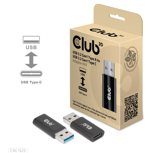 CLUB3D USB3.2 Type-A Male To Type-C Female Adapter (CAC-1525)