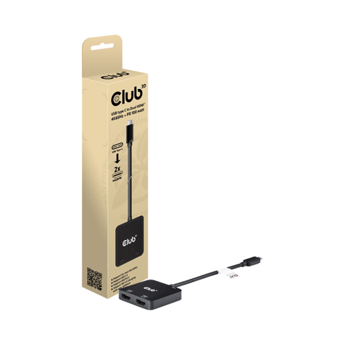 Club3D CSV-1558 | USB Type-C to Dual HDMI 4K @60Hz with PD 100W
