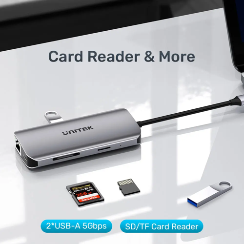 UNITEK D1122A | 8-In-1 USB TYPE-C Dual HDMI Port Replicator