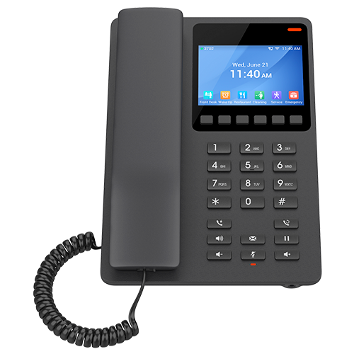 Grandstream GHP631 2 Line 3.5'' Color LCD Hotel Phone Black
