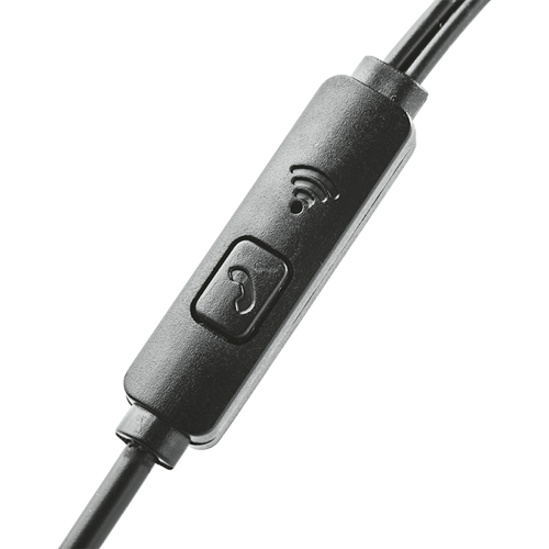 Indestruktible Aux Earphone with mic in round PU case