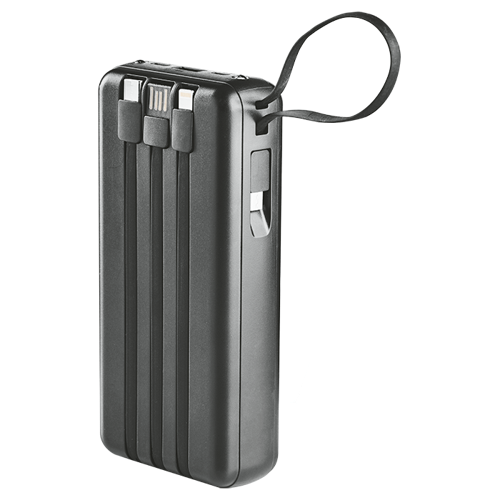 Indestruktible 10 000mAh Power Bank with charging cables Indestruktible 10 000mAh Power Bank with charging cables