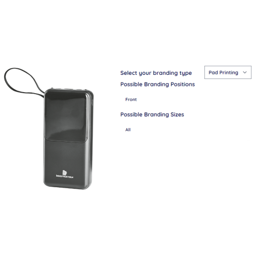 Indestruktible 20000mAh power bank with built in cables Indestruktible 20000mAh power bank with built in cables