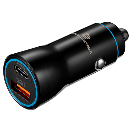 Indestruktible 38W Dual Car Charger USB & Type-C