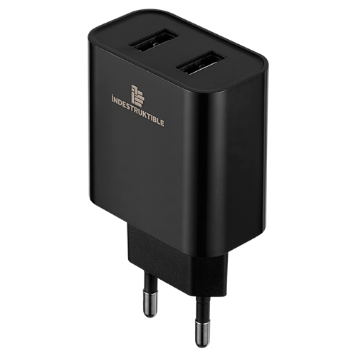 Ind 3.1AMP Dual USB Wall Charger With Micro-USB & Type-C Cables