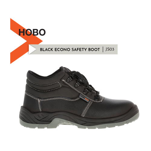 HOBO JS03R Econo Safety Boot STC PU/PU (Black/Grey)