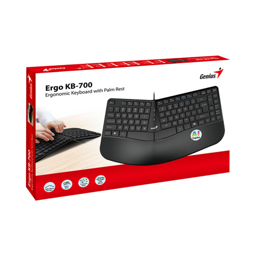 Genius KB-700 | Ergonomic 1.5m USB Keyboard with Palm Rest