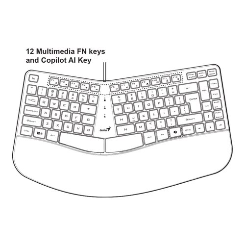 Genius KB-700 | Ergonomic 1.5m USB Keyboard with Palm Rest