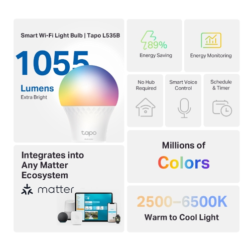 TP-Link Tapo L535B Smart Multicolor WiFi Light Bulb