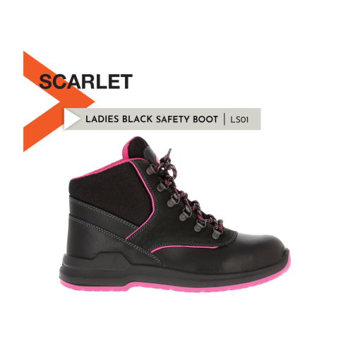 SCARLET LS01R Ladies Black Safety Boot STC PU/PU SRC