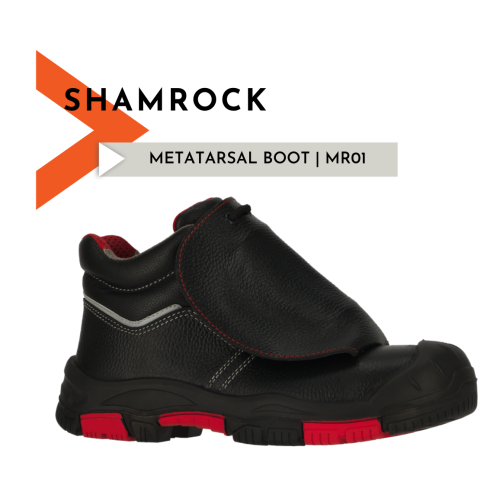 SHAMROCK MR01R Black Metatarsal Safety Boot STC PU/RU/MET/KVLR