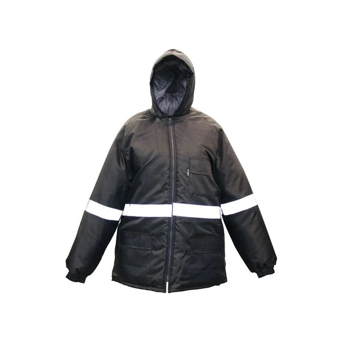 Freezer Jacket with Hood - Navy Blue 50mm Silver Reflective