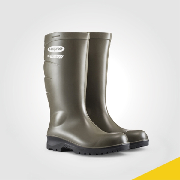 Wayne Polyurethane Upper Olive with Black sole Gumboots