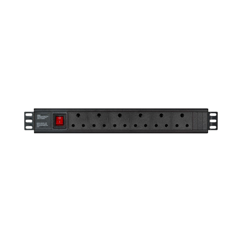 LinkQnet 6-Port SA 3-Pin | 1.5U Rackmounted Metal Multiplug PDU
