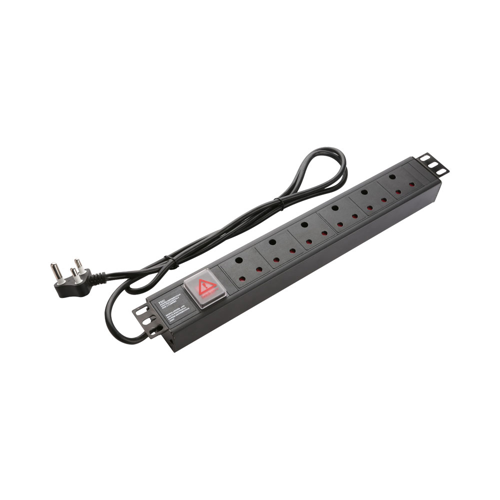 LinkQnet 6-Port SA 3-Pin | 1.5U Rackmounted Metal Multiplug PDU