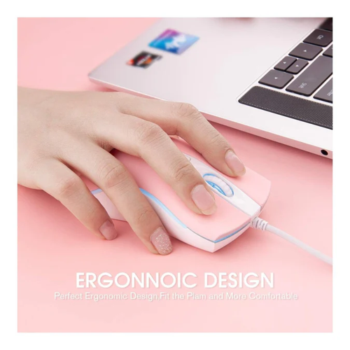 RII RM105 RGB Wired Mouse Pink