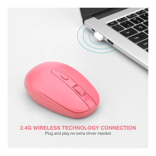 RII RM700-PINK Silent 2.4G Wireless Mouse Pink