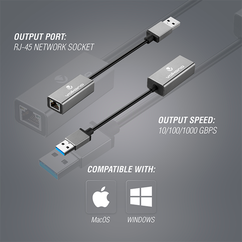 Volkano Lan Series USB 3.0 to Gigabit LAN Network Adaptor Volkano Lan Series USB 3.0 to Gigabit LAN Network Adaptor
